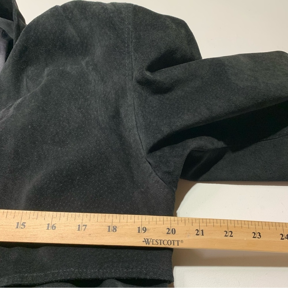 Danier Vintage XS Chic Black Open Front Suede Leather Jacket - Picture 4 of 5